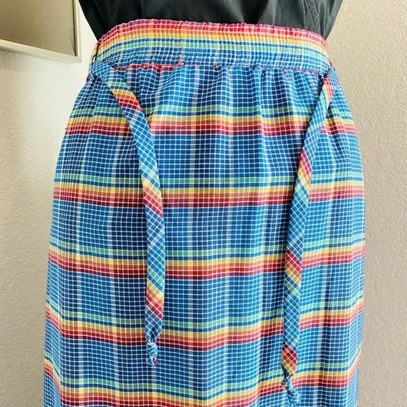 Plaid Ruffle Hem Skirt - Blue and Red - Picture 8 of 12